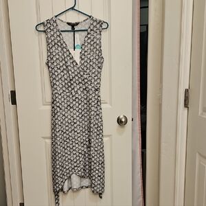 41 Hawthorn Black and White Sleeveless High-Low Wrap Dress